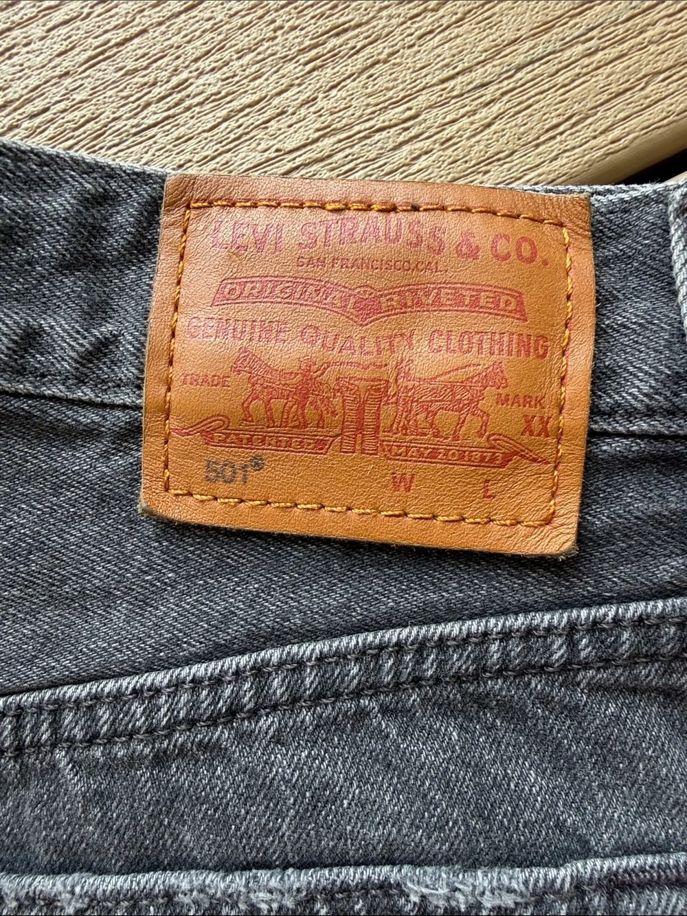 Levi's Black 501 Denim Shorts